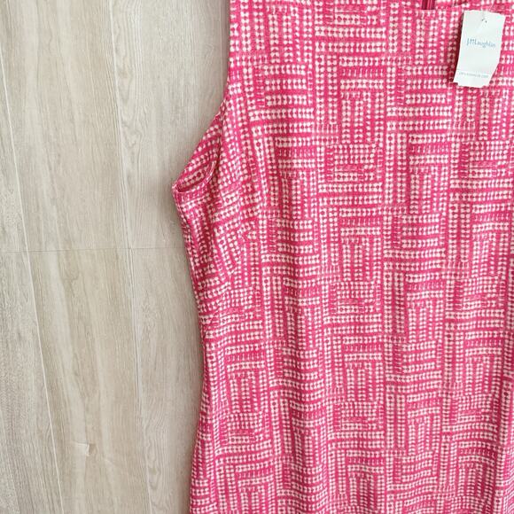 J.McLaughlin Sophia Sheath Dress Women XL Pink Sleeveless Caribe Square $218 - Picture 9 of 15